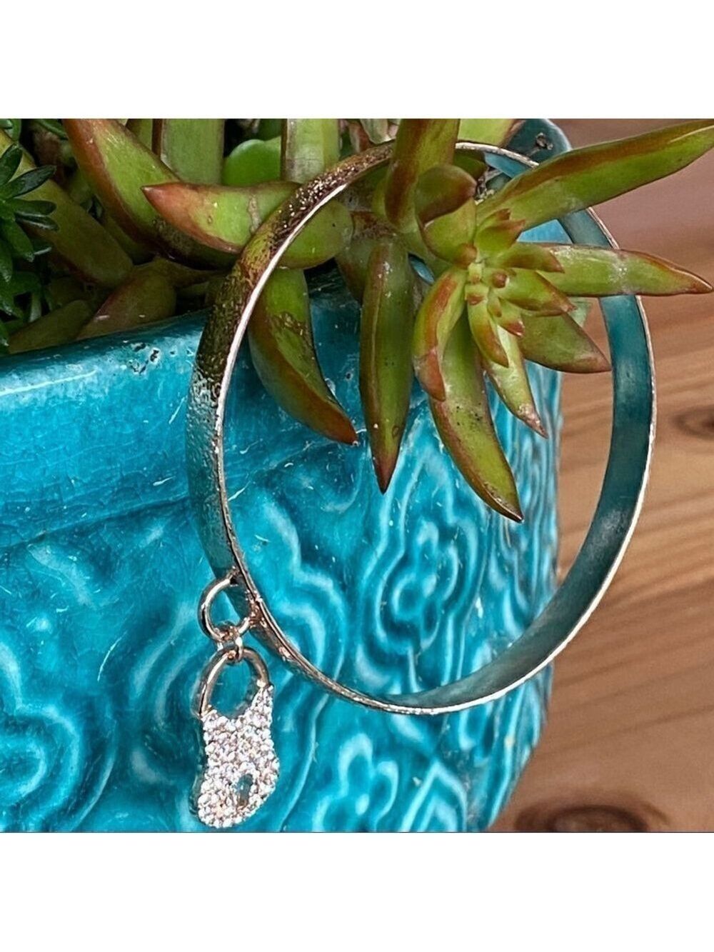 Swarovski Crystals Lock Charm Bangle